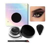 Black Matte Eyeshadow Cream - Gradient Iridescent Star Box with Dual-Ended Brush for Smoky Eye Makeup - Highly Pigmented Long-Lasting Powder Formula for Professional Evening Wear