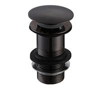 Black Matte Push Button Unslotted Basin Waste Sprung Brass