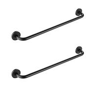 Black Matte Stainless Steel Wall-Mounted Bathroom Single Towel Bar,60cm Towel Rack,Bathroom Hardware Accessories
