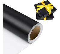 Black Matte Wrapping Paper Roll, 43.2 cm X 10 m Solid Color Pearly - lustre Paper, Black Wrapping Paper Perfect for Birthday,Wedding, Party, Christmas, Baby Shower, Festival Gift Decorations