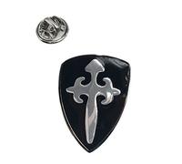 Black Medieval Shield Knights Lapel Pin Badge - X2AJTP847