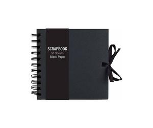 (Black, Medium (50 Paper Sheet)) MantraRaj Scrapbook 50/40 Kraft Paper Sheet DIY Scrapbooking Instax Mini Photo Journal Album for Wedding, Birthday, Gift Available in 3 Colors & Sizes