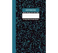 Black & Medium Blue Gray Marble School Notebook - Grid, 96 Pages, 5.5" x 8.5", Soft Matte Cover: For schoolwork, math, science, creative projects, and daily planning