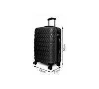 (Black, Medium) Hampton & Stewart Diamond Design HardShel Suitcase