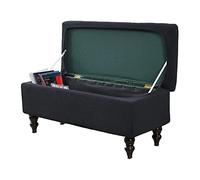 Black Medium Stretch Ottoman Cover - Removable & Washable Slipcover for Rectangle Footstools Elastic Pet Protector - Ideal Furniture Cover for Cats & Dogs