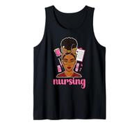 Black Melanin Nurse Black History Nursing Student Afro Hair Tank Top