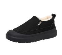 Black Men Everyday Velvet Thick Bottom Outdoor Shoes for Fall and Winter Season with Anti-Slip Snow Boots and Cozy Lining