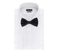 (Black) Men's Bow Ties Soft & Shiny Pre-Tied Colourful Plain Solid Satin Polyester Adjustable Pre-Ties Stylish Bow Tie for Casual & Formal Wear