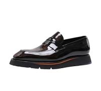 Black Mens Loafers Formal Dress Shoes Slip On Business Casual Comfortable Leather Shoes Elegant Office Activities Fine Craftsmanship(Coffee_40)