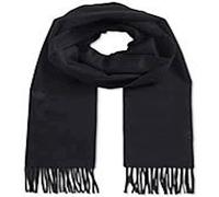 Black Men's Solid Colour Design Fashion Knitted Scarf Fall/Winter CJ Apparel NEW(Size: One Size)