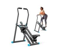 (Black) MERACH Upgraded Stair Stepper Exercise Machine for Home Gym, Compact Foldable Vertical Stair Climber with Adjustable 3 Level Resistance