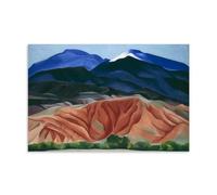 Black Mesa Landscape, New Mexico Out Back of Marie's II by Georgia O'Keeffe - American Modernism Wall Art Prints with Desert Mesa And Mountain Elements Decorative Painting Canvas Wall Art Living Rooms