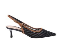 Black mesh and tan suede slingback - female - Baldinini - Pumps - Black - 8 UK - Shoes 8 UK