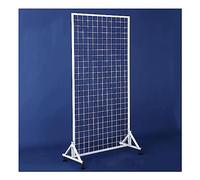 Black Mesh Display Panel Floor Mounted with Wheels - Retail Fitting Wire Storage Unit, Market Display, Grid Partition Net (47 x 100cm)
