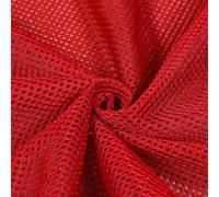 Black Mesh Fabric The Meter Strollers Fishing Net Sewing Plain Chair Backs Polyester Cloth Needlework Breathable(Red)