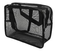 Black Mesh Shower Caddy Bag, Quick-Dry Portable Toiletry Organiser for Gym Travel College Dorm Bathroom and Camping