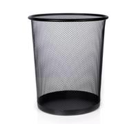 Set of 2 Black Bin Waste Basket - Wire Mesh Trash Bin for The Office, Bedroom, Bathroom, Lounge, University Dorm Rooms - Modern & Space-Saving Baskets & Bins with Solid & Stable Base, Heavy Duty Metal