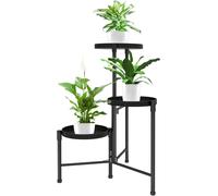 Black Metal 3 Tier Plant Stand 60cm Marco Paul Black One Size
