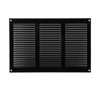 Black Metal Air Vent Grille 300mm x 200mm Fly Screen Flat Louvre Duct Cover