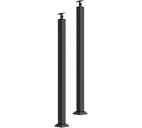 Black Metal Baluster Posts for Staircase Railing System, 28-58 Inch Tall, Floor Mount, 270° Adjust, Includes 10 Pieces