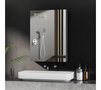 Black Metal Bathroom Mirror Cabinet 50x70x12.5cm Adjustable Shelf Corner Design Stylish Storage Solution for nized Bathroom Space-Saving Modern Decor