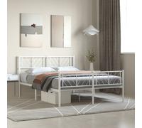 Metal Bed Frame Without Mattress With Footboard 140X200Cm