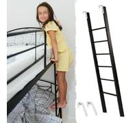 Black Metal Bunk Bed Ladder for Kids & Adults - Adjustable Hook Design, Fits Twin Bunk Beds, RV Short Ladders, 45-69 inches (165cm) - Ideal for Dorm & Home Use