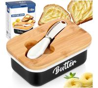 Black Metal Butter Dish with Knife 139516