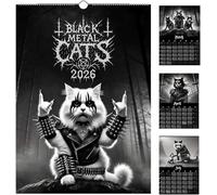 Black Metal Cats 2026, Wall Calendar 2026, Blacks Metal Cats 2026 Wall Calendar, Alternative Dark Aesthetic 12-Month Calendars for Meta-l Music Fans & Ca t Lovers (Black)
