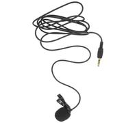 Black Metal Clip on Lavalier Microphone with 3.5mm Plug for Camera Phone | Omnidirectional Condenser Pickup, Tablets Support, Portable Design, 100-16khz Range, ≤2.2kω Impedance