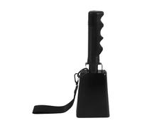 Black Metal Cowbell for Sports Events with Handle, 9 Inch | Curved Bell Profile, Matte Finish, Wrist Strap Included, Lightweight Handheld Design