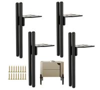 Black Metal Cylindrical 18Cm Chair Leg Protectors, Pack Of 4