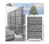 Black Metal- Decorative Outdoor Fence Panel Patio Divider for Backyard & Balcony 50x40x160cm - Stylish Privacy Solution Weather-Resistant &