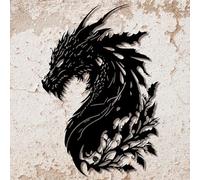 Black Metal Dragon Wall Art, 3D Medieval Decor for Men Cave, Fantasy Gift | 3D black dragon wall sculpture, perfect medieval fantasy decor for man caves, game rooms, or unique gifts