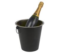 Black Metal Drinks Cooler Bucket Champagne Wine Ice Tub