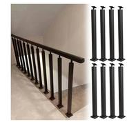 Black Metal er PostsAdjustable 270° Square Railing Spindles for Porch Balcony Loft25.6in TallPack of 8 for Outdoor Remodeling