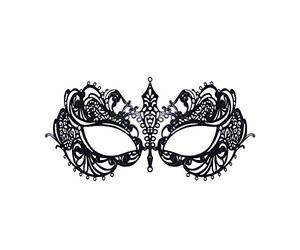 Black Metal Filigree Blooming Eye Mask (1 Pc.) - Exquisite Design, Perfect Accessory for Costume Parties, Balls, Carnival, Masquerade, & Halloween