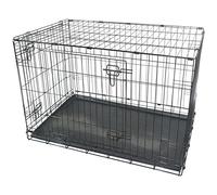 Black Metal Folding 36" Pet Crate Dog Crate Cage Transport