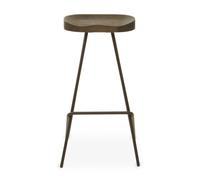 Black Metal Frame Bar Stool, Sleek Kitchen Stool with Footrest, Contemporary Stool for Bar Counter