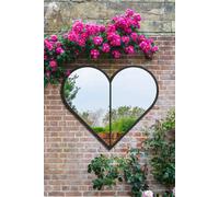 Black Metal Framed Heart Shaped Wall Garden Mirror (80CM X 80CM) MAX MirrorOutlet Black 1 Pack
