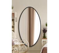 Black Metal Framed Oval Wall Mirror 71" X 39" (180 x 100CM) MirrorOutlet Black 1 Pack
