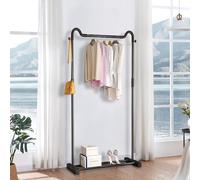 Black Metal Freestanding Compact Clothes Rack, Tall & Sleek