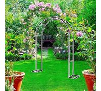 Black Metal Garden Arbor Arch for Climbing Plants - Extra Tall Pergola Trellis for Wedding Grape Vines and Bougainvillea -& Stylish 1.4M W x 2.3M H