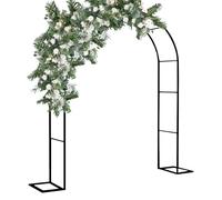 Black Metal Garden Arbor Wedding Arch - Outdoor Trellis for Climbing Plants Adjustable Sizes 4x7.3ft to 11.5x7.3ft t for Backyard & Ln Ceremonies.