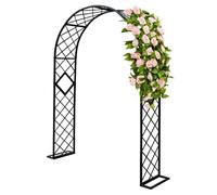Black Metal Garden Arbor Wedding ArchDurable Outdoor Trellis for Climbing PlantsElegant Arched Frame in White Dark Green and Brown1.8m Wide x 2m High