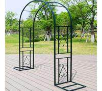 Black Metal Garden Arch - Adjustable 140-340cm Wide, Durable Weather-Resistant Support for Climbing Plants, Indoor/Outdoor Wedding Decoration, Elegant Floral Display Arch