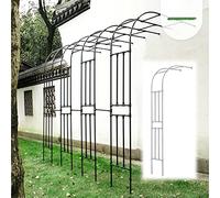 Black Metal Garden Arch - Half Arch Trellis for Climbing Roses & Vines, Outdoor Support Rack, Easy Assembly, 120x240cm (3.9x7.9ft) - Perfect for Garden Decor