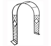 Black Metal Garden Arch Trellis - Adjustable Width 140-340cm Perfect Pergola for Climbing Plants and Balloon Decorations Sturdy Arbor for Outdoor Gardens (Size: W280xH230xD40cm)