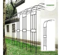 Black Metal Garden Arch5.9x7.9Ft Outdoor Trellis for Climbing Roses & Vines Easy Assembly Half Arch Support for Plants Decorative Garden Archway Durable & Stylish