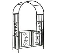 Black Metal Garden Gate Wedding Rose Arch Climbing Plant Trellis Gr8 Garden Black One Size